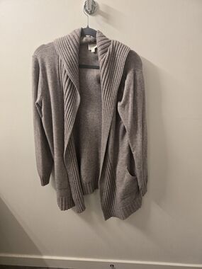 Cyrus Cozy Open-Front Shawl Collar Cardigan - Gray Size L
